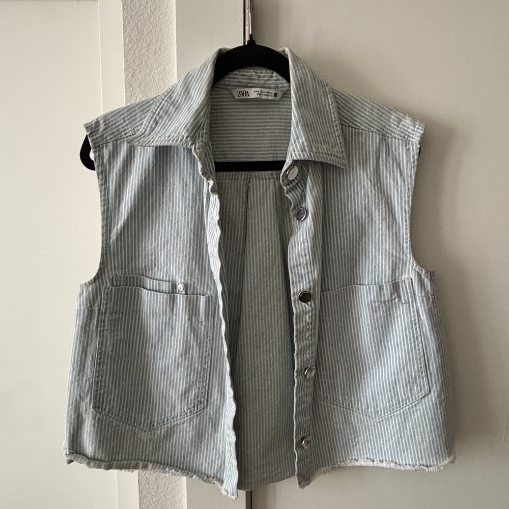 Zara Striped light blue Vest
